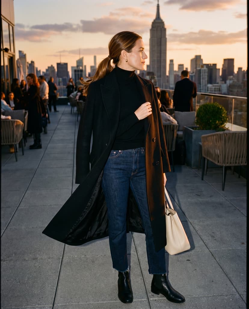 7pm — coat back on, scarf added